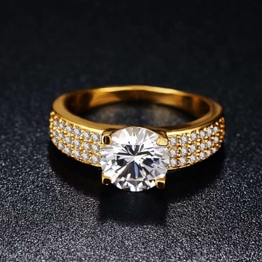 Yellow Gold Woman Rings Solitude